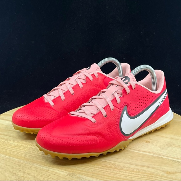 Nike Tiempo Legend 9 Academy TF Turf Siren Red White Black DA1191-618 Mens Sizes - Picture 2 of 9